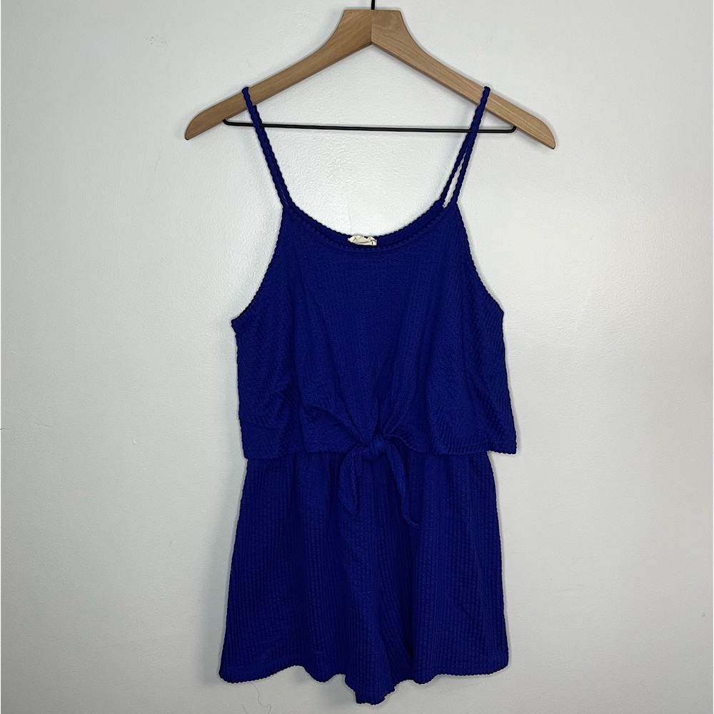 Royal Blue Waffle Knit Romper